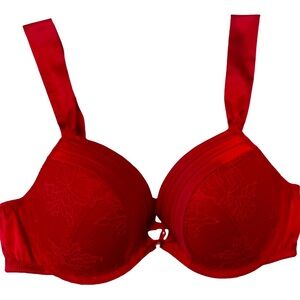 Gillian &‎ O’Malley Red Padded Underwire Bra 36C